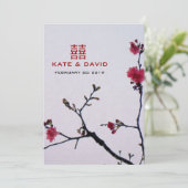 Welkomstwoord van lente en oosterse Sakura Kaart (Staand voorkant)