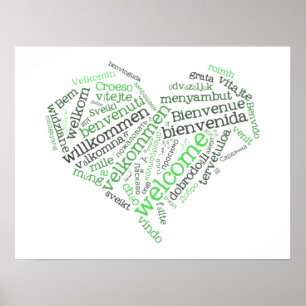 Welkomstwoord (veel talen) Poster