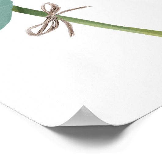 Welkomstwoord voor bruiloft Eucalyptus laat eenvou Poster (Hoek)