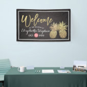 Welkomstwoord voor bruiloft Modern Black Gold Pine Spandoek (Beurs)