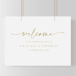 Welkomstwoord voor de moderne Gold Engagement Part Poster