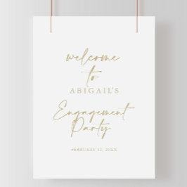 Welkomstwoord voor de moderne Gold Engagement Part Poster