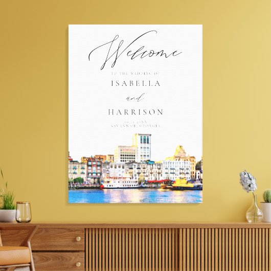 Welkomstwoord voor de Waterverf van SAVANNAH Canvas Afdruk (Insitu (Woonkamer))