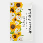 Welkomstwoord voor grote zonnebloemen Daisy Floral Spandoek (Verticaal)