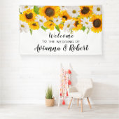 Welkomstwoord voor grote zonnebloemen Daisy Floral Spandoek (Insitu)