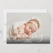 Welkomstwoord voor het script Baby Girl Pink Foto Aankondiging (Voorkant)