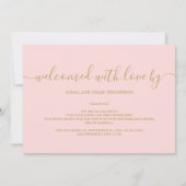 Welkomstwoord voor het script Baby Girl Pink Foto Aankondiging (Achterkant)