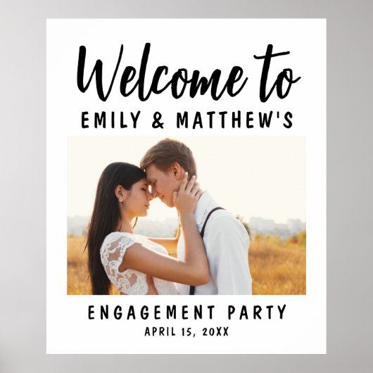 Welkomstwoord voor moderne foto van Engagement Par Poster (Voorkant)