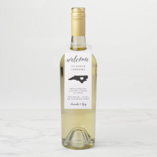 Welkomstwoord voor North Carolina State Wedding Flessenhanger