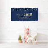 Welkomstwoord voor reünie- en Navy-Confetti Spandoek (Insitu)