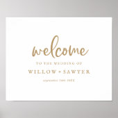 Welkomstwoord voor Rustic Gold Script Wedding Post Poster (Voorkant)