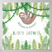 Welkomstwoord voor Sloth Baby Shower Oerwoud Thema Poster (Voorkant)