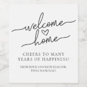 Welkomstwoord voor thuislezen Gift Wine Label Wijn Etiket (Enkel label)