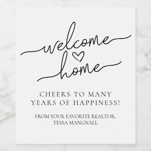 Welkomstwoord voor thuislezen Gift Wine Label Wijn Etiket (Enkel label)