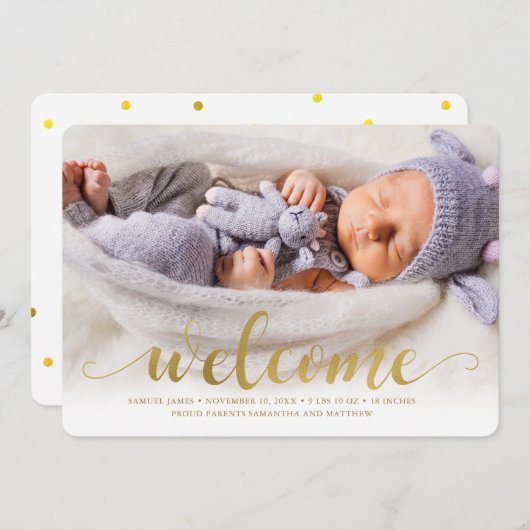 Welkomstwoord voor winkels - Aankondiging van de g (Voorkant / Achterkant)