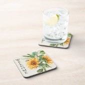 Welkomstwoord voor zonnebloemen bier onderzetter (Rechterzijde)