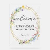 Welkomstwoord Vrijgezellenfeest Wildbloem Acryl Bord (Voorkant)