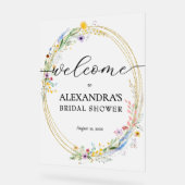 Welkomstwoord Vrijgezellenfeest Wildbloem Acryl Bord (Hoek)