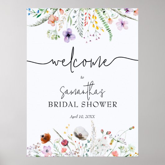 Welkomstwoord Vrijgezellenfeest Wildbloem Poster (Voorkant)