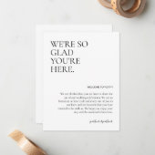 Welkomstzak invoegen notitiekaartje (Voorkant / Achterkant in situ)