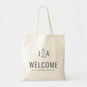 Welkomstzakken vuurthouse monogram bruiloft tote bag