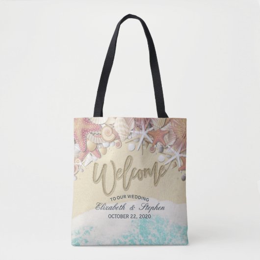 Welkomstzomerstrand zeeschelpen tote bag (Voorkant)