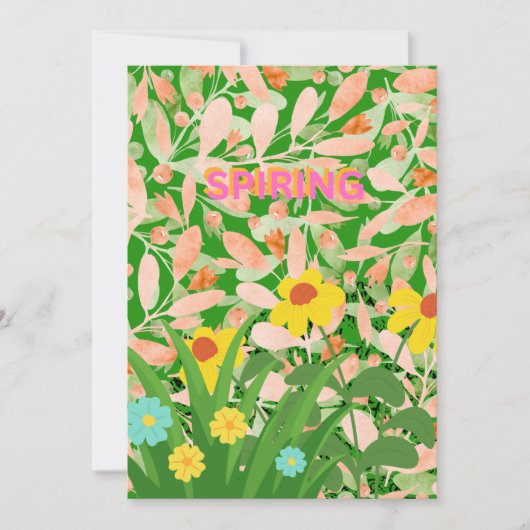 WELL COME SPRING. FEESTDAGENKAART (Voorkant)