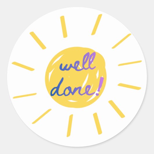 “Well Done!” Colorful Encouragement Sticker (Voorkant)