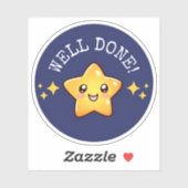 “Well Done” Motivationsaufkleber mit Kawaii Stern Sticker (Vel)