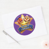 Well done with the owl and Rex large round achieve Ronde Sticker (Envelop)