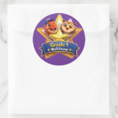 Well done with the owl and Rex large round achieve Ronde Sticker (Tas)