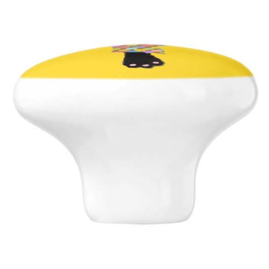 Well Dressed Cats Making Paw Prints in the Sunshin Keramische Knop (Zijkant)