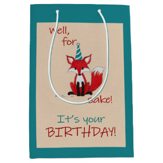 Well, for FOX sake! Birthday pun  Medium Cadeauzakje