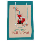 Well, for FOX sake! Birthday pun Medium Cadeauzakje (Achterkant)