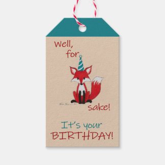 Well for fox sake! silly play on words cute  cadeaulabel