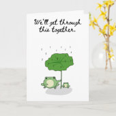 We'll Get Through This Together Two Frogs Card Kaart (Gele Bloem)