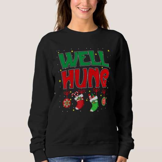 Well Hung Christmas Christmas stocking Men Women Trui (Voorkant)