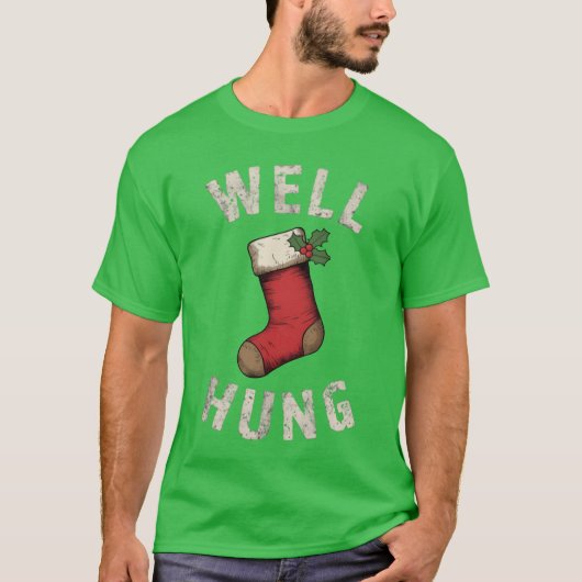 Well Hung Dirty Christmas Stocking Holiday Gift bo T-shirt (Voorkant)