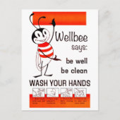 Wellbee CDC WASH UW HANDS Advertisement Poster Briefkaart (Voorkant)
