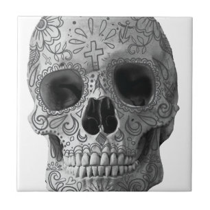 Wellcoda 3D Skull Horror Face Aztec Head Tegeltje
