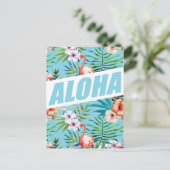 Wellcoda Aloha Summer Flamingo Holiday Briefkaart (Staand voorkant)