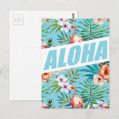 Wellcoda Aloha Summer Flamingo Holiday Briefkaart (Voorkant / Achterkant)