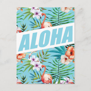 Wellcoda Aloha Summer Flamingo Holiday Briefkaart