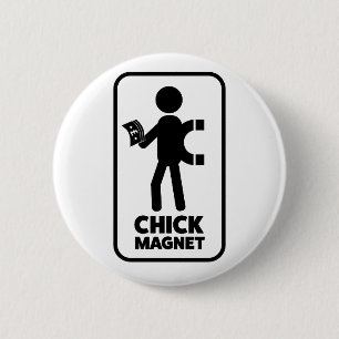 Wellcoda Chick Magnet Money Funny Joke Ronde Button 5,7 Cm