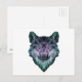 Wellcoda Epic Summer Wolf Face Natuur Fun Briefkaart (Voorkant / Achterkant)