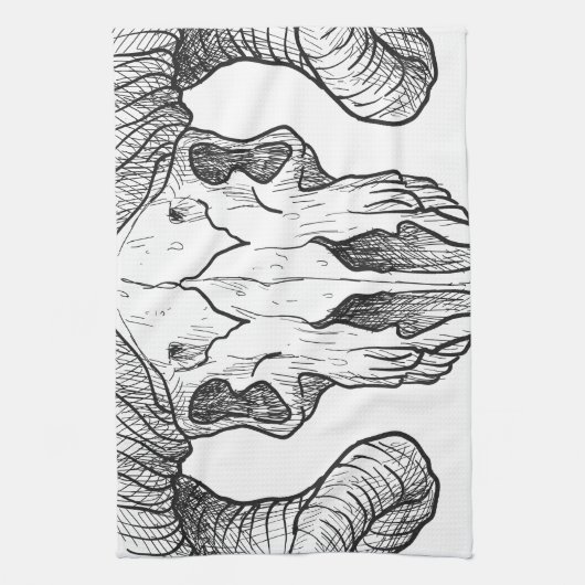 Wellcoda Evil Animal Skull Offed Theedoek (Verticaal)