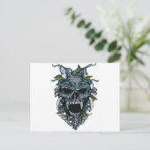 Wellcoda Evil Horror Skull Scull-masker Briefkaart (Staand voorkant)