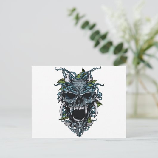 Wellcoda Evil Horror Skull Scull-masker Briefkaart (Staand voorkant)