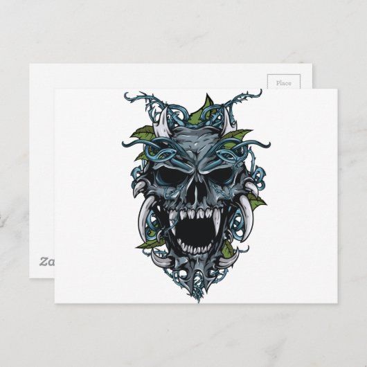 Wellcoda Evil Horror Skull Scull-masker Briefkaart (Voorkant / Achterkant)