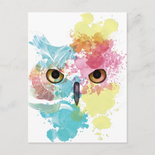 Wellcoda Fantasy Animal Owl Beauful Eye Briefkaart (Voorkant)